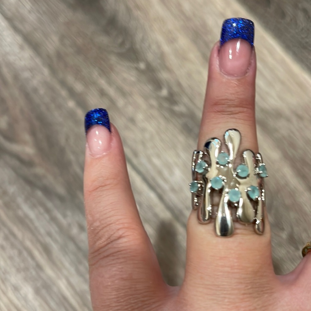 LucyQ Exquisite Genuine Grandidierite Ring.